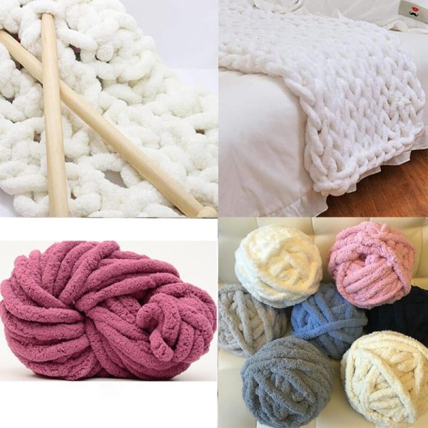 250g Chenille Thick Chunky Yarn For Knitting Merino Wool Yarn 2cm Thick Yarns For Hand knitting Blanket Crochet Nest