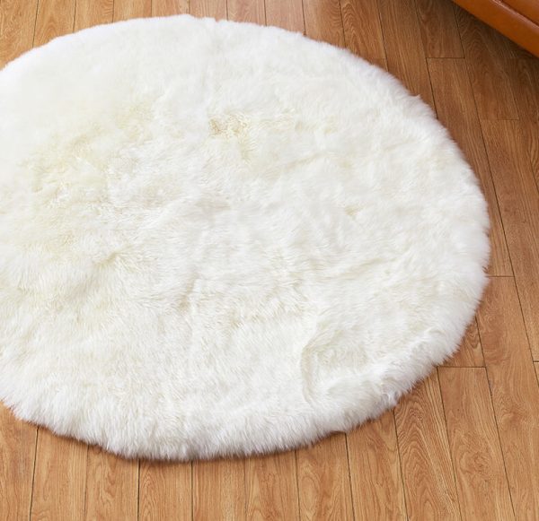 Faux Fur Sheepskin Round Area Rug