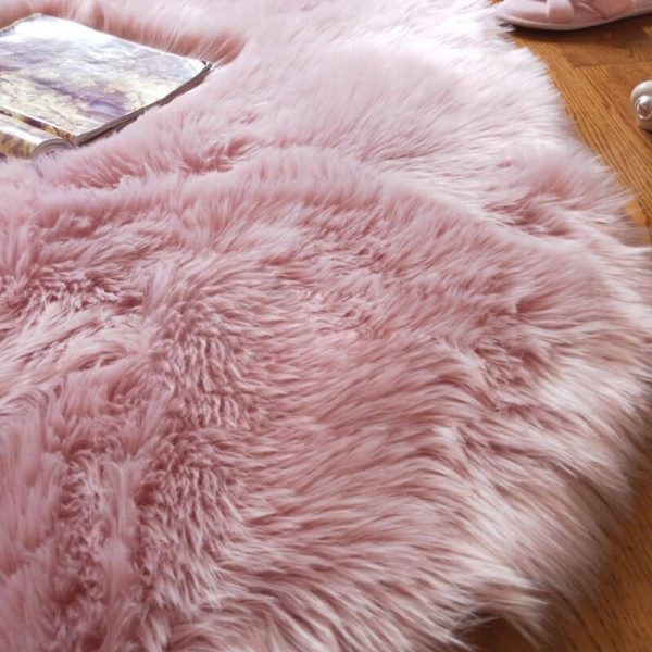 Faux Fur Sheepskin Round Area Rug