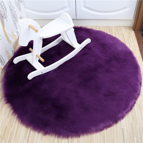 Faux Fur Sheepskin Round Area Rug
