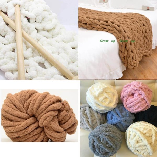 250g Chenille Thick Chunky Yarn For Knitting Merino Wool Yarn 2cm Thick Yarns For Hand knitting Blanket Crochet Nest