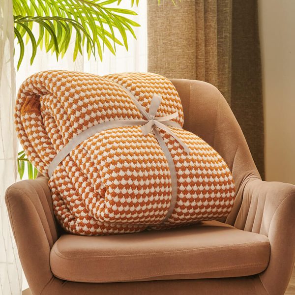 Sherpa Wool Chunky Knit Blanket