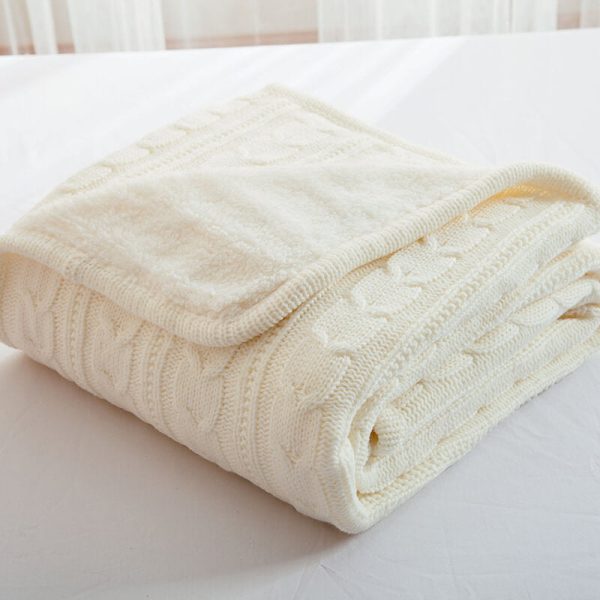 Sherpa Wool Chunky Knit Blanket