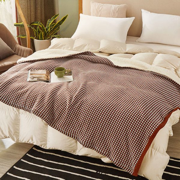 Sherpa Wool Chunky Knit Blanket