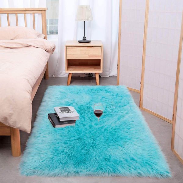 Faux Fur Sheepskin Round Area Rug
