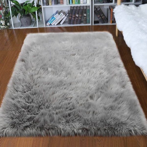 Faux Fur Sheepskin Round Area Rug