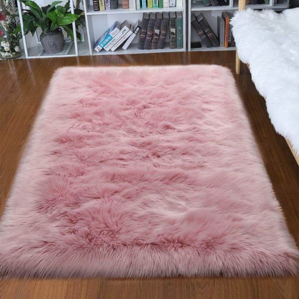 Faux Fur Sheepskin Round Area Rug
