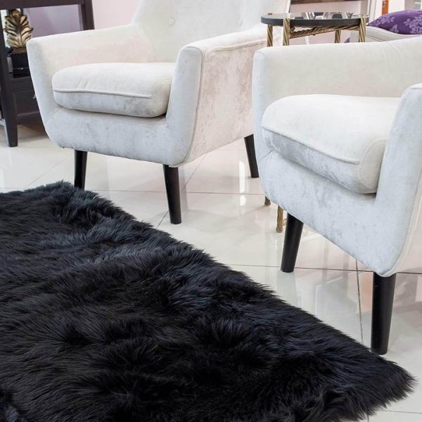 Faux Fur Sheepskin Round Area Rug